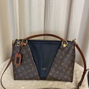 Louis Vuitton Brown and Black Monogram V TOTE MM Shoulder Bag